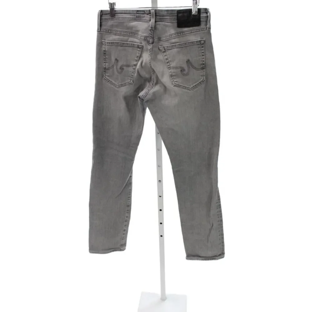 AG Adriano Goldschmied Mens Gray Straight Jeans Cotton Blend Button Fly Size 30
